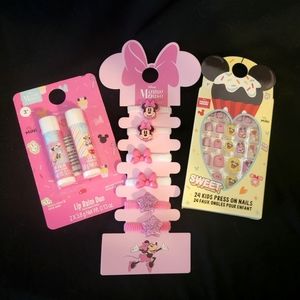 Disney Minnie & Mickey Mouse Girls Bundle Hair Nails Lip Balm